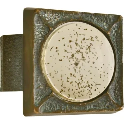 Quadratischer Vintage Push Pull Türgriff aus Bronze & Glas, 1960er