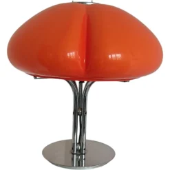 Quadrifoglio Tischlampe aus Acryl in Orange von Guzzini, Former Yugoslavia, 1970er