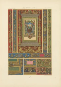 Racinet, Renaissance Grotesque Ornament, 1873, Chromolithographien, 3er Set