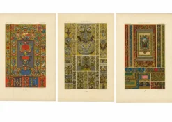 Racinet, Renaissance Grotesque Ornament, 1873, Chromolithographien, 3er Set