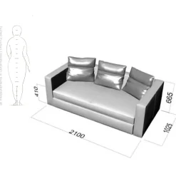 Rafaella Zwei-Sitzer Sofa aus rotem Couture Samt mit dunkelorange Zierleisten von Biosofa