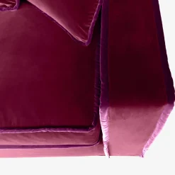 Rafaella Zwei-Sitzer Sofa aus rotem Couture Samt mit Zierelementen in Kirschrot von Biosofa