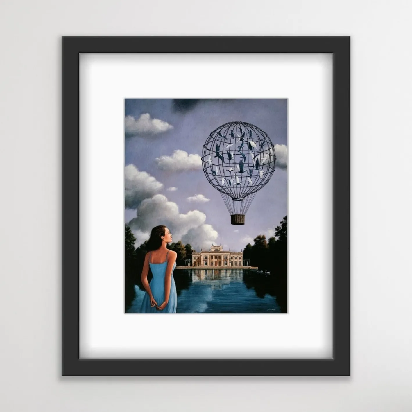 Rafal Olbinski, Warschau, Palace on The Isle, 2020, Giclée-Druck