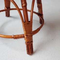 Rattan Übertopf auf Ständer, 1970er