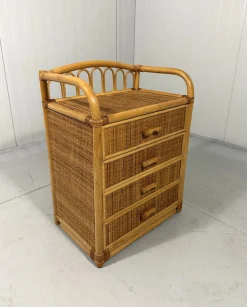 Rattan Kommode, 1980er