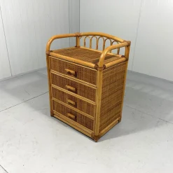 Rattan Kommode, 1980er
