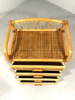 Rattan Kommode, 1980er