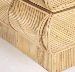 Rattan Nachttische, 2er Set