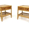 Rattan Nachttische von Dux, Schweden, 1960er, 2er Set