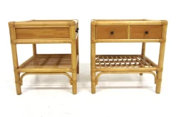 Rattan Nachttische von Dux, Schweden, 1960er, 2er Set