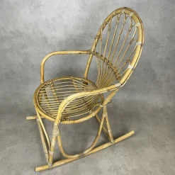 Rattan Schaukelstuhl, 1960er