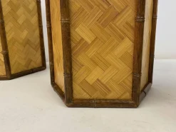 Rattan und Bambus Übertöpfe, 1970er, 3er Set