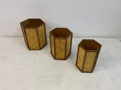 Rattan und Bambus Übertöpfe, 1970er, 3er Set
