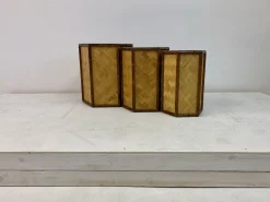 Rattan und Bambus Übertöpfe, 1970er, 3er Set