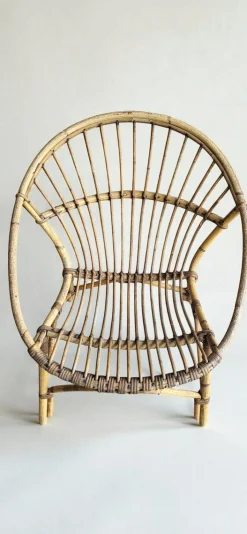 Rattan Wohnzimmer Set, 1960er, 5 . Set