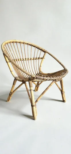 Rattan Wohnzimmer Set, 1960er, 5 . Set