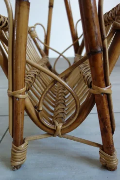 Rattan Zeitschriftenständer, 1960er