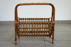 Rattan Zeitschriftenständer, 1960er