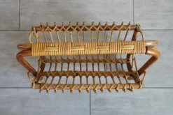 Rattan Zeitschriftenständer, 1960er
