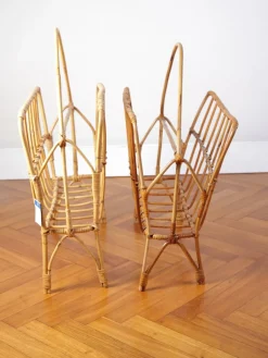 Rattan Zeitschriftenständer von Krasná Jizba, 1970er, 2er Set