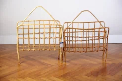 Rattan Zeitschriftenständer von Krasná Jizba, 1970er, 2er Set