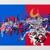 Raymond Moretti, Rimbaud's Illuminations in Blue and Red, Siebdruck