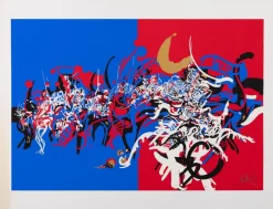 Raymond Moretti, Rimbaud's Illuminations in Blue and Red, Siebdruck