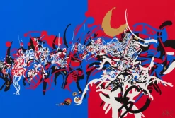 Raymond Moretti, Rimbaud's Illuminations in Blue and Red, Siebdruck