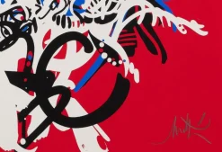 Raymond Moretti, Rimbaud's Illuminations in Blue and Red, Siebdruck