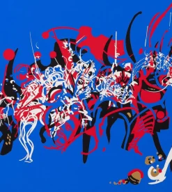 Raymond Moretti, Rimbaud's Illuminations in Blue and Red, Siebdruck