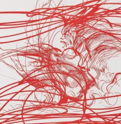 Raymond Moretti, Rimbaud's Illuminations in Red, Siebdruck