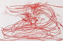 Raymond Moretti, Rimbaud's Illuminations in Red, Siebdruck