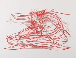 Raymond Moretti, Rimbaud's Illuminations in Red, Siebdruck