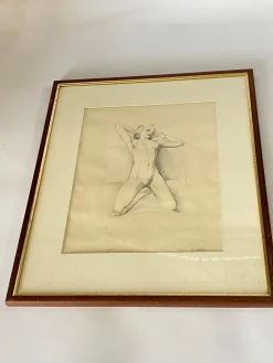 Raymond van Doren, Art Deco Akt, 1941, Zeichnung auf Papier, gerahmt