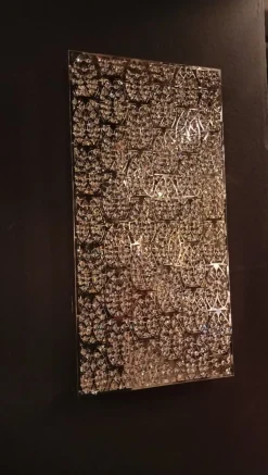Rechteckige Domino Lampe aus Stahl & Kristallglas 170 70 Da Parete von Vgnewtrend