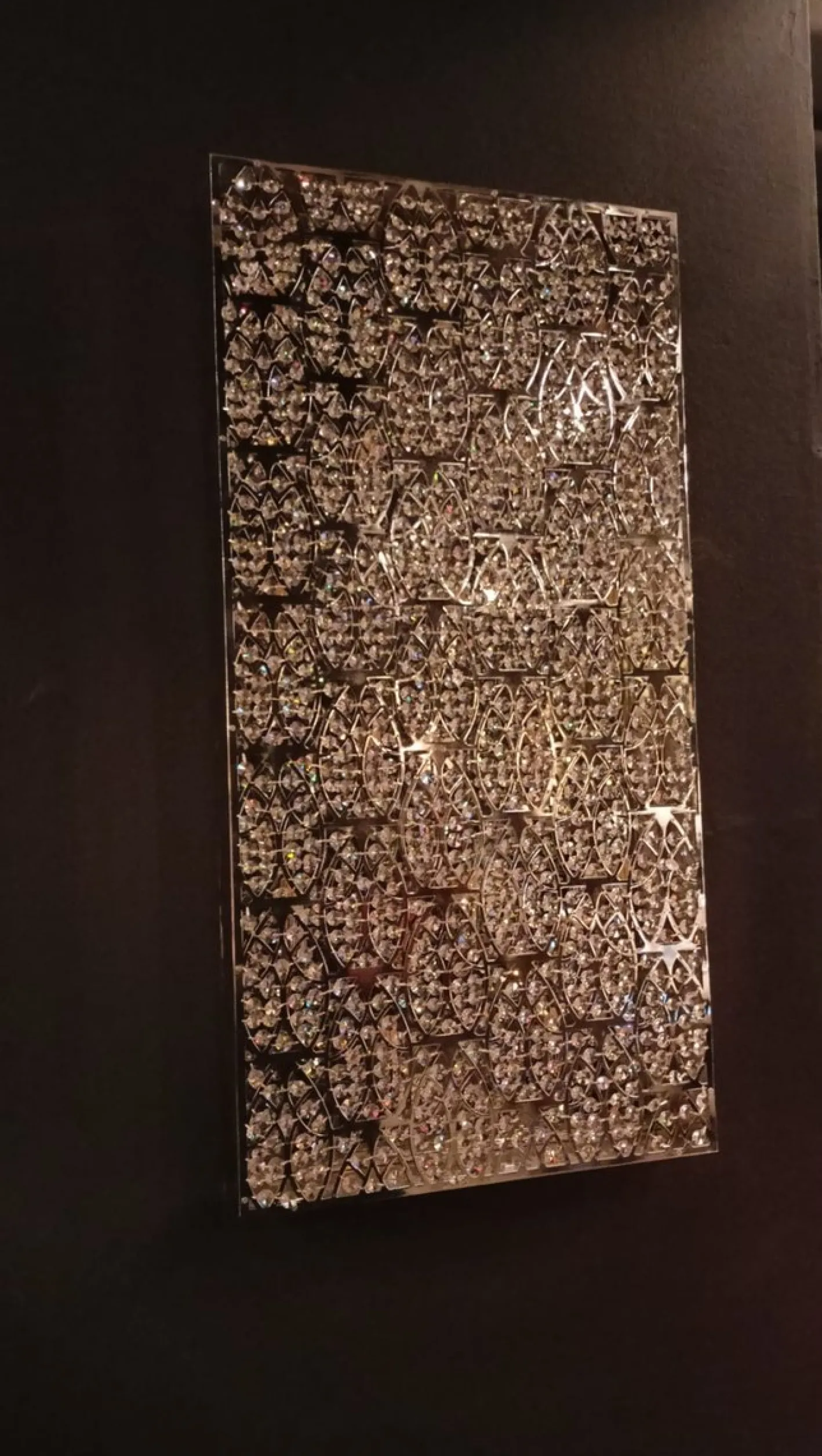 Rechteckige Domino Lampe aus Stahl & Kristallglas 170 70 Da Parete von Vgnewtrend