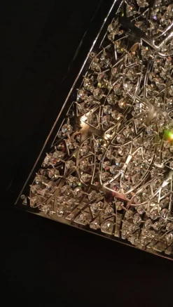 Rechteckige Domino Lampe aus Stahl & Kristallglas 170 70 Da Parete von Vgnewtrend