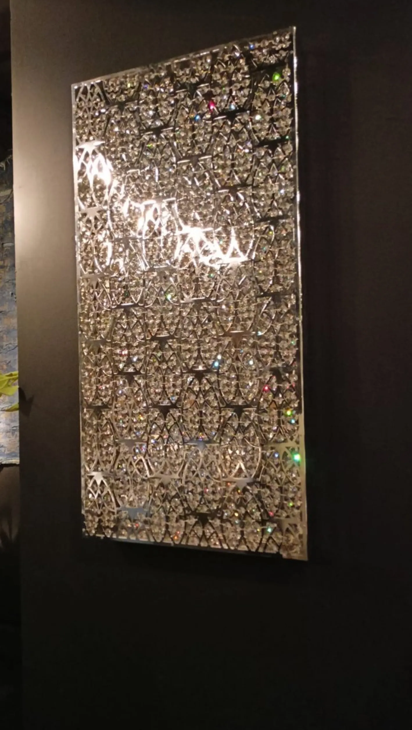 Rechteckige Domino Lampe aus Stahl & Kristallglas 170 70 Da Parete von Vgnewtrend