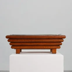 Rechteckiger Art Deco Übertopf aus Holz, Frankreich, 1920
