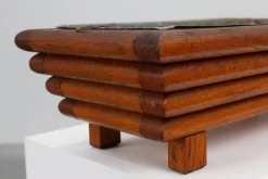 Rechteckiger Art Deco Übertopf aus Holz, Frankreich, 1920