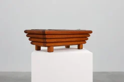 Rechteckiger Art Deco Übertopf aus Holz, Frankreich, 1920