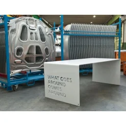 Rechteckiger Plex Esstisch aus pulverbeschichtetem Aluminium von Altreforme