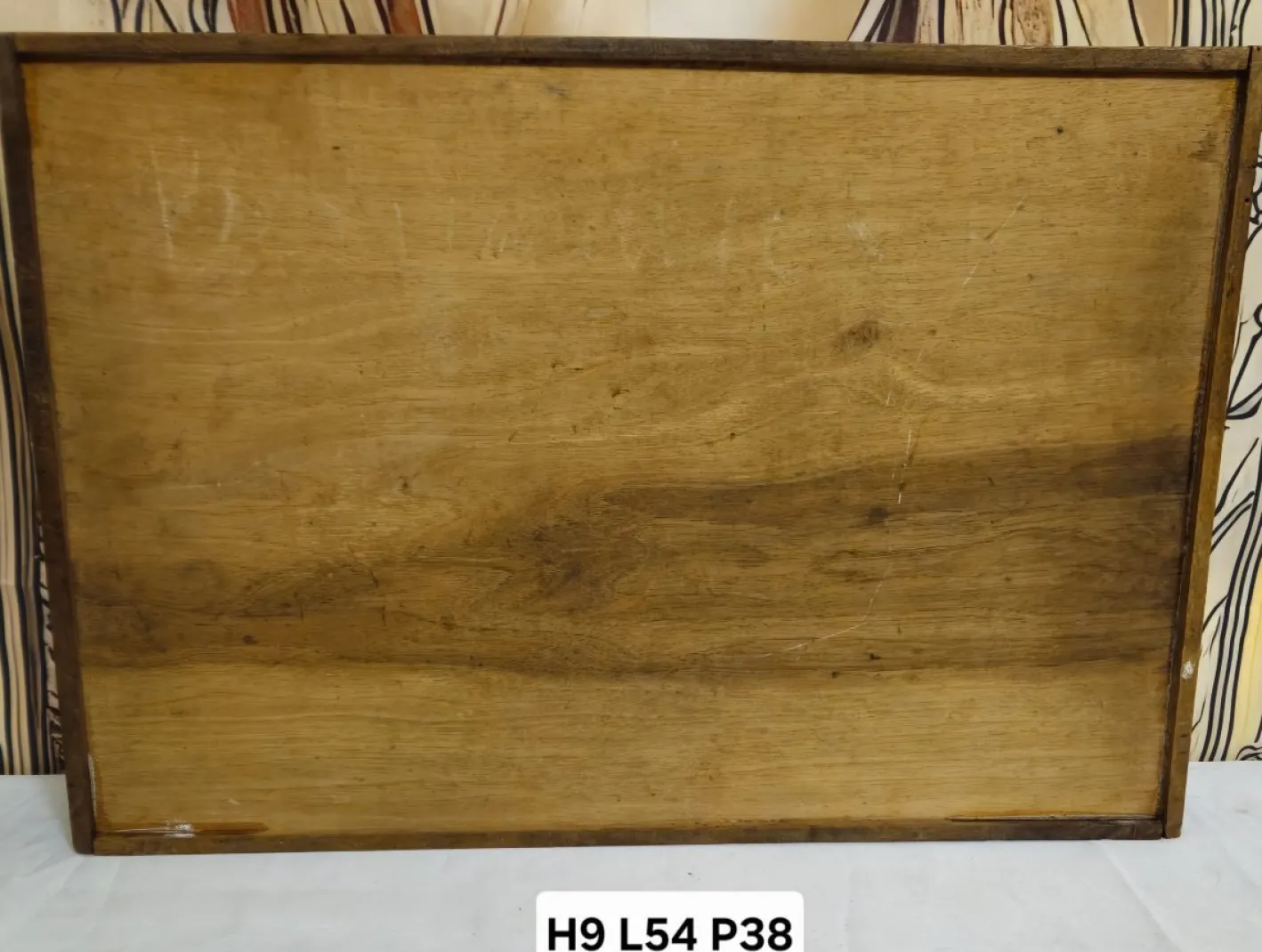 Rechteckiges Holztablett mit Intarsien im Stil von Emile Gallé