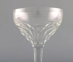 Red Wine Glasses in Clear Crystal Glass from Val St. Lambert, Belgium, Set of 10