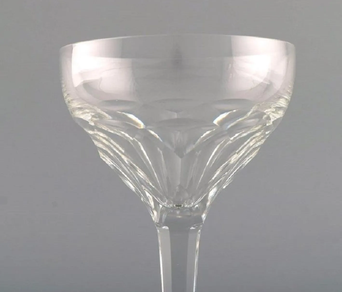 Red Wine Glasses in Clear Crystal Glass from Val St. Lambert, Belgium, Set of 10