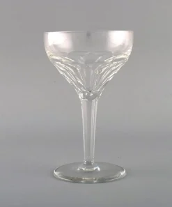 Red Wine Glasses in Clear Crystal Glass from Val St. Lambert, Belgium, Set of 10