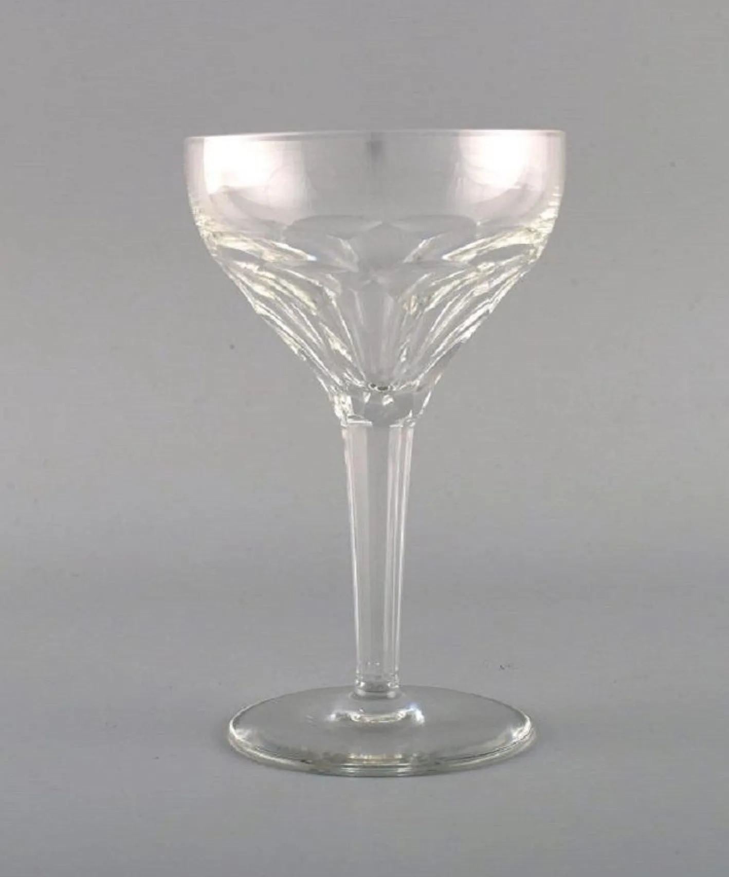 Red Wine Glasses in Clear Crystal Glass from Val St. Lambert, Belgium, Set of 10