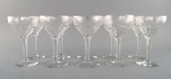 Red Wine Glasses in Clear Crystal Glass from Val St. Lambert, Belgium, Set of 10