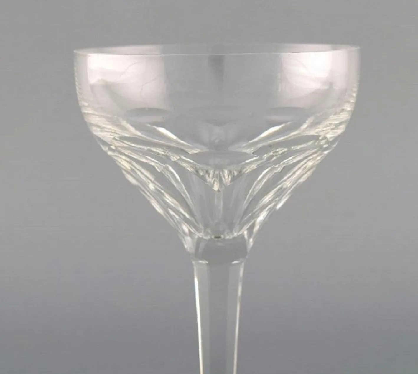 Red Wine Glasses in Clear Crystal Glass from Val St. Lambert, Belgium, Set of 10
