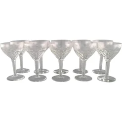 Red Wine Glasses in Clear Crystal Glass from Val St. Lambert, Belgium, Set of 10